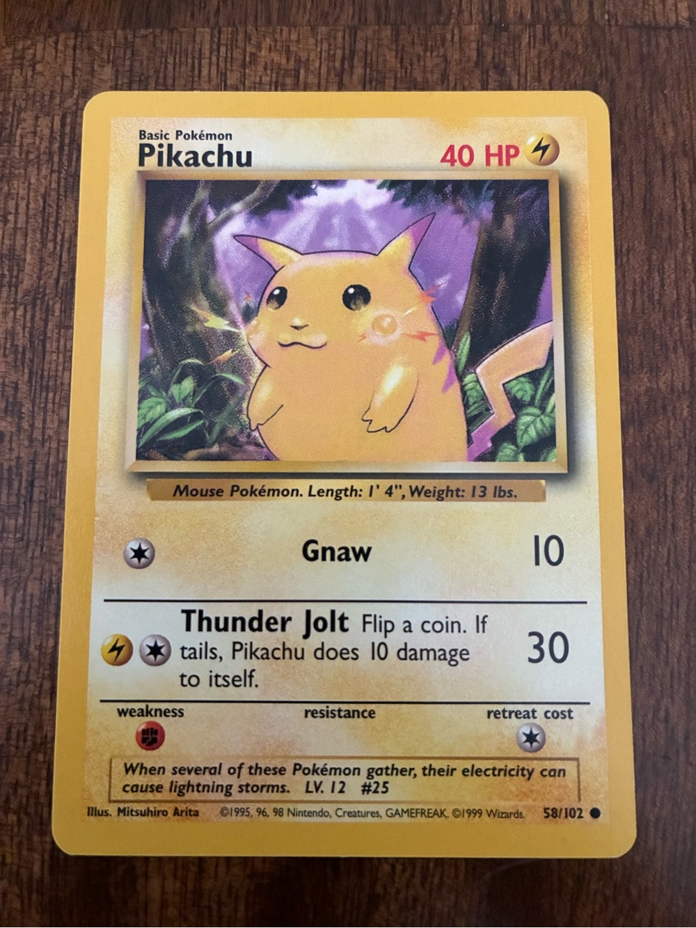 Pokémon TCG Pikachu 58/102 Trading Card — Yellow Collectible LP